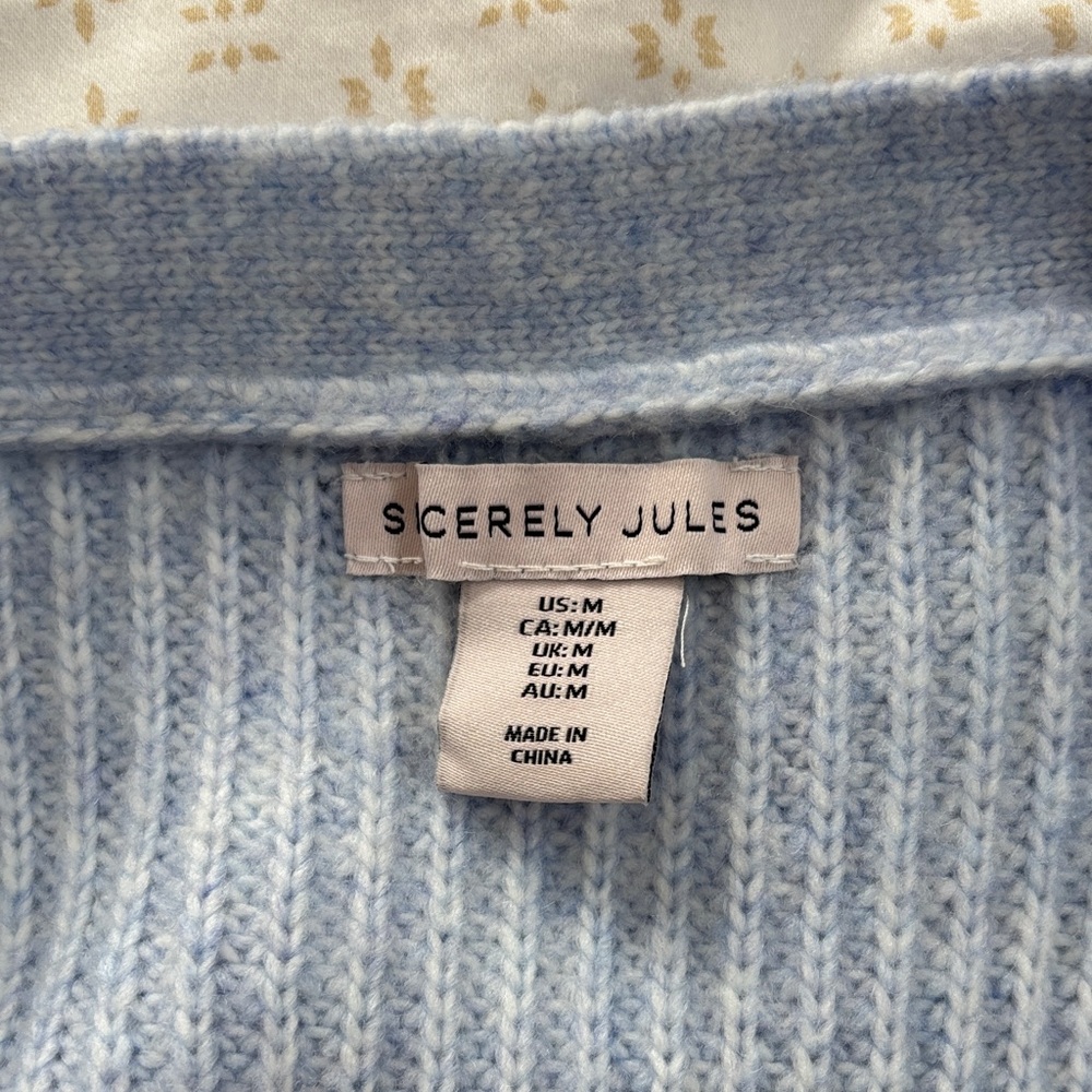 Sincerely Jules Light Blue Knit Cardigan - Picture 2 of 2